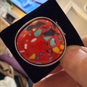 Red Bubblegum Ring NWOT